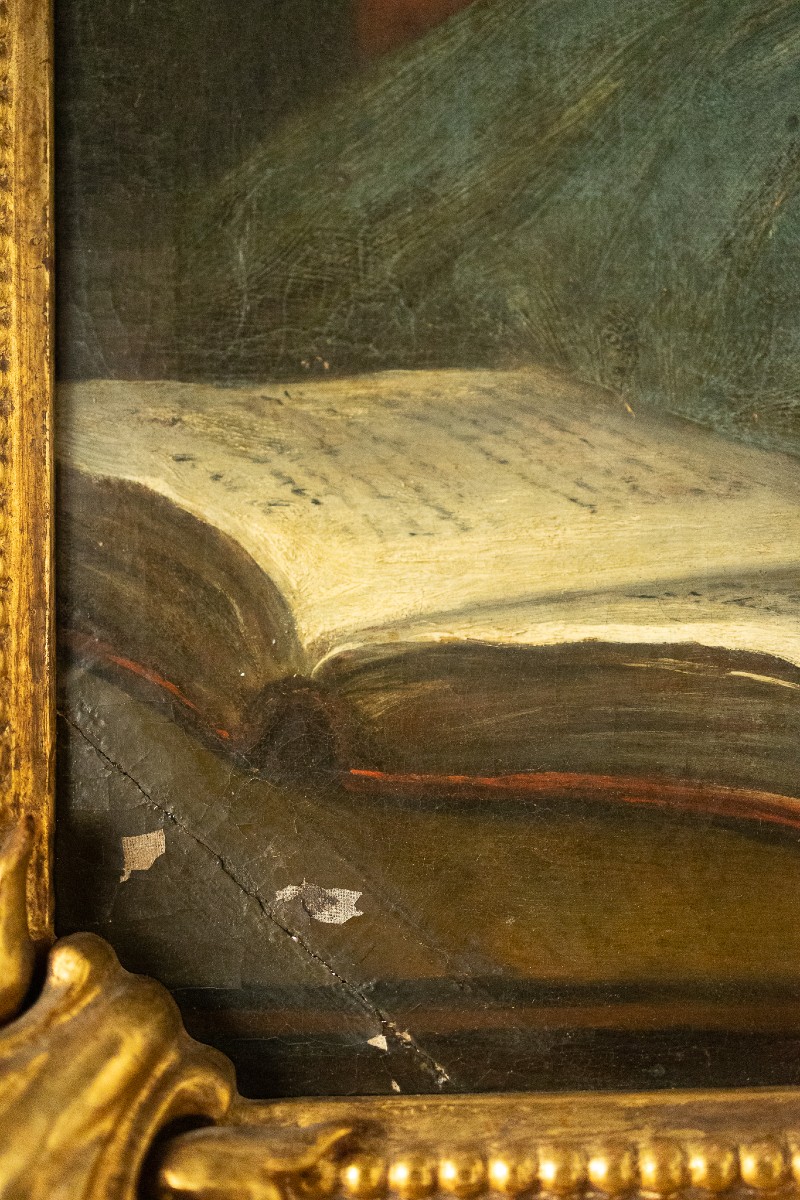 Francesco Botti ( 1640 - 1711) Dipinto raffigurante Madonna che legge - XVII-photo-3