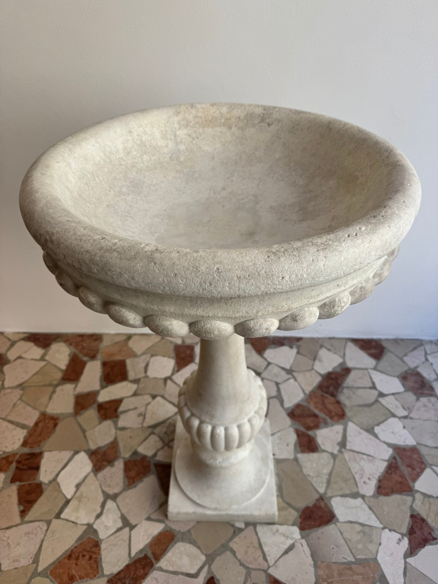 Acquasantiera in marmo statuario di Carrara - XVII secolo, Toscana -photo-4