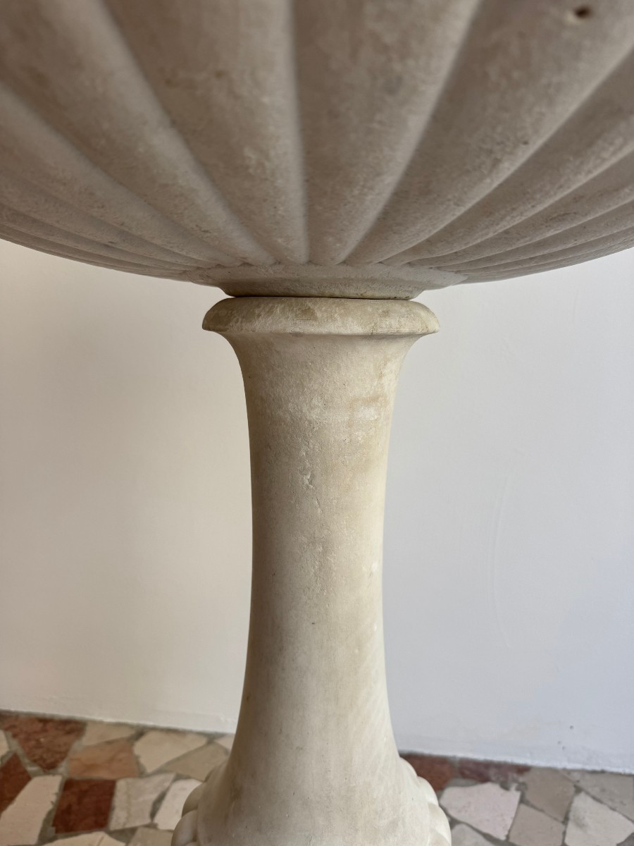 Acquasantiera in marmo statuario di Carrara - XVII secolo, Toscana -photo-3