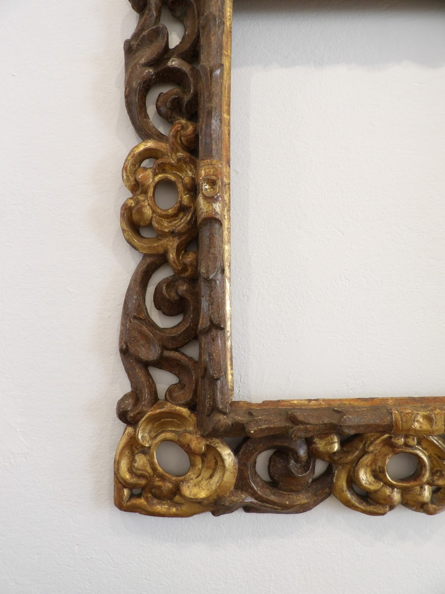 Cornice in legno dorato e bronzato - XVII secolo, Italia centrale-photo-2