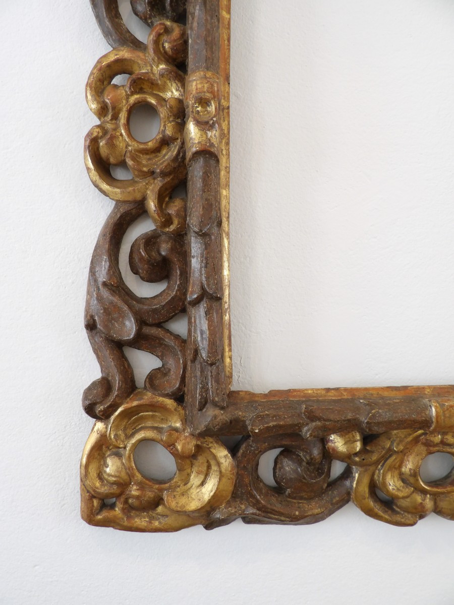 Cornice in legno dorato e bronzato - XVII secolo, Italia centrale-photo-6