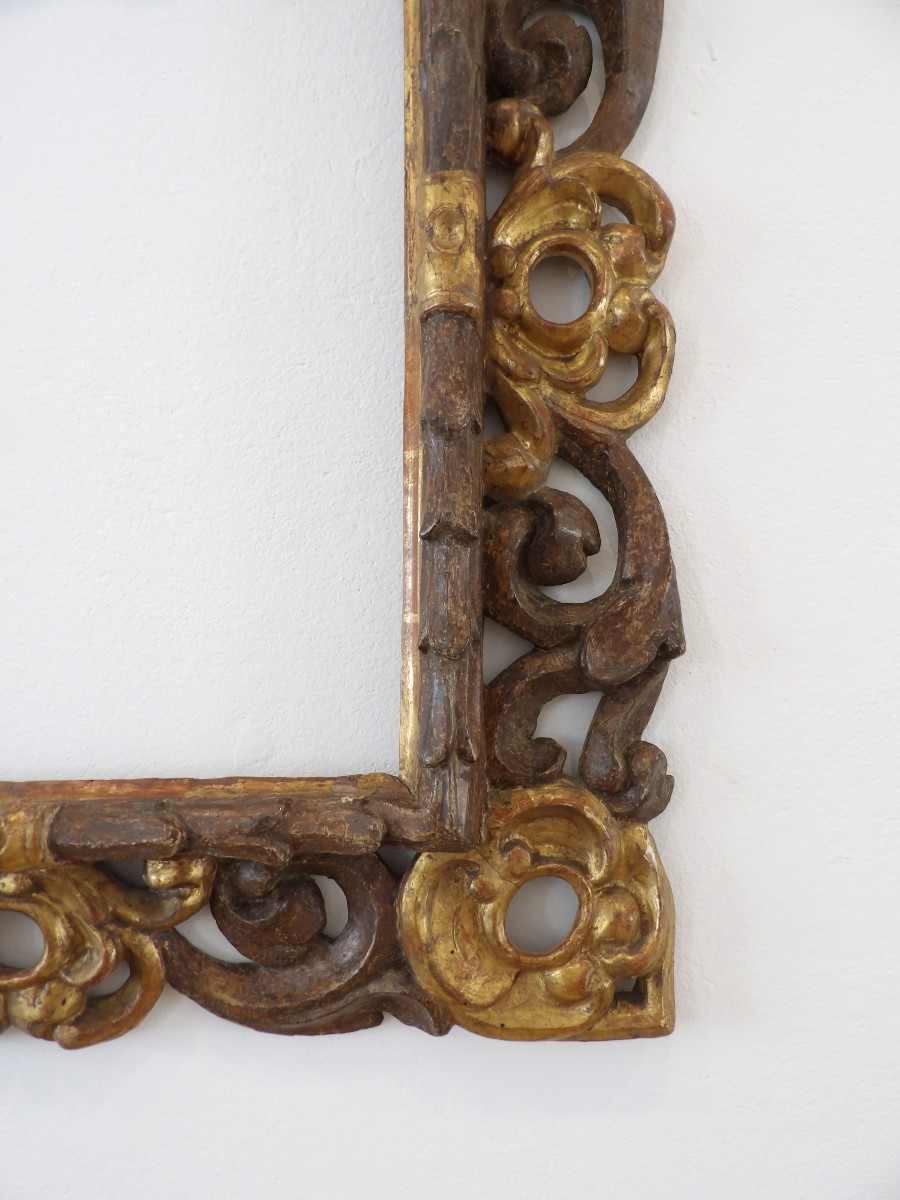 Cornice in legno dorato e bronzato - XVII secolo, Italia centrale-photo-7