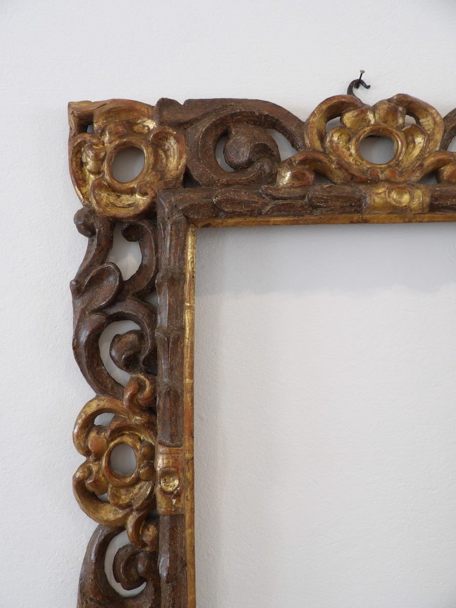 Cornice in legno dorato e bronzato - XVII secolo, Italia centrale-photo-5