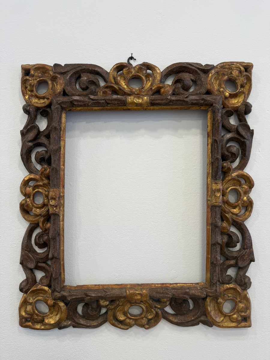 Cornice in legno dorato e bronzato - XVII secolo, Italia centrale