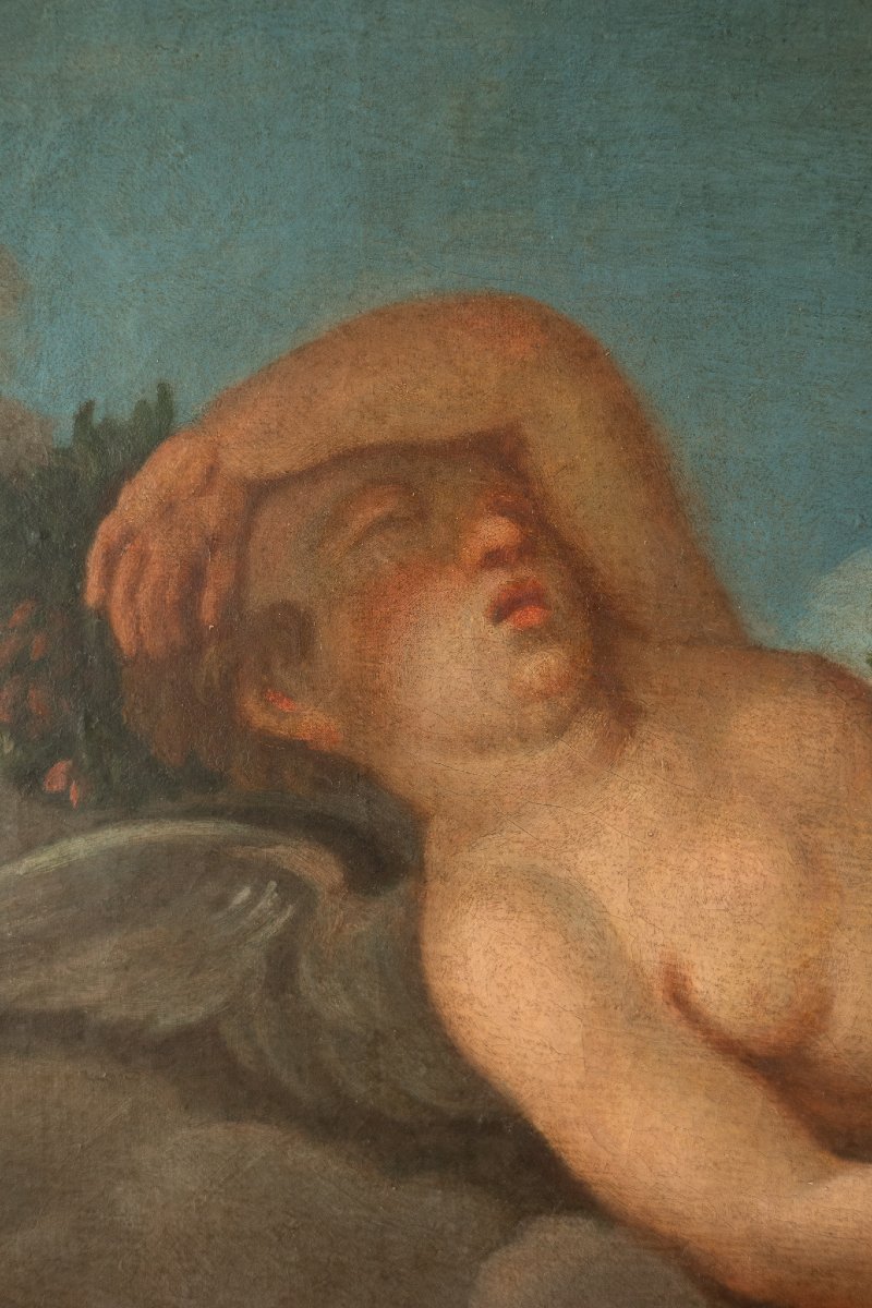 Coppia di dipinti raffiguranti putti - seconda metà XVIII secolo. Scuola veneta -photo-4