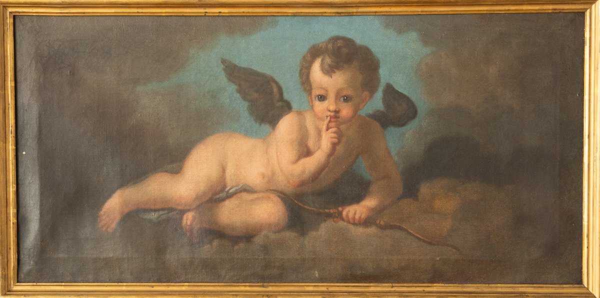 Coppia di dipinti raffiguranti putti - seconda metà XVIII secolo. Scuola veneta -photo-3