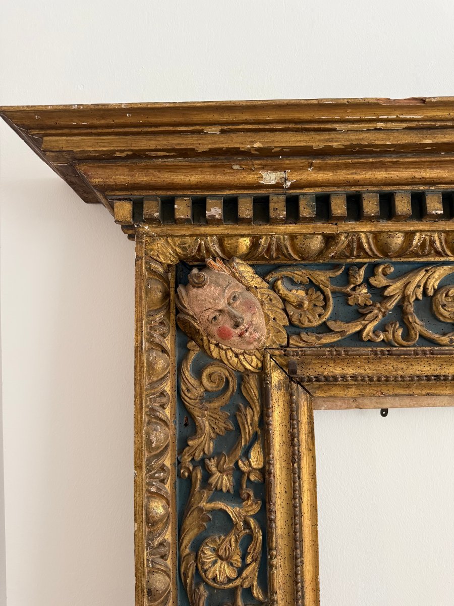 Cornice lombarda in legno laccato e dorato - inizio XVI secolo-photo-3