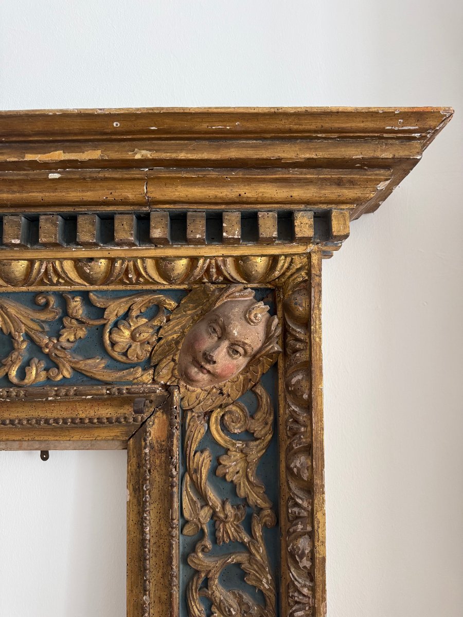 Cornice lombarda in legno laccato e dorato - inizio XVI secolo-photo-2