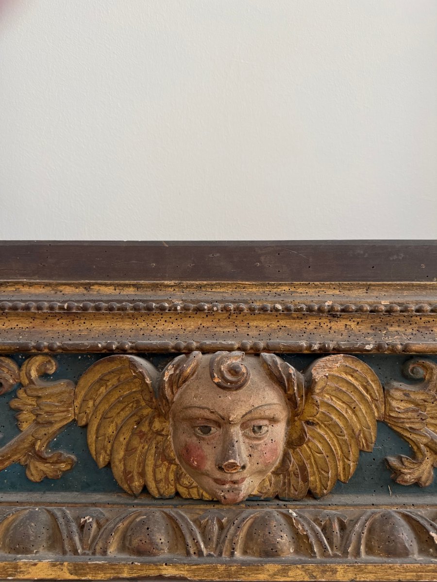 Cornice lombarda in legno laccato e dorato - inizio XVI secolo-photo-5