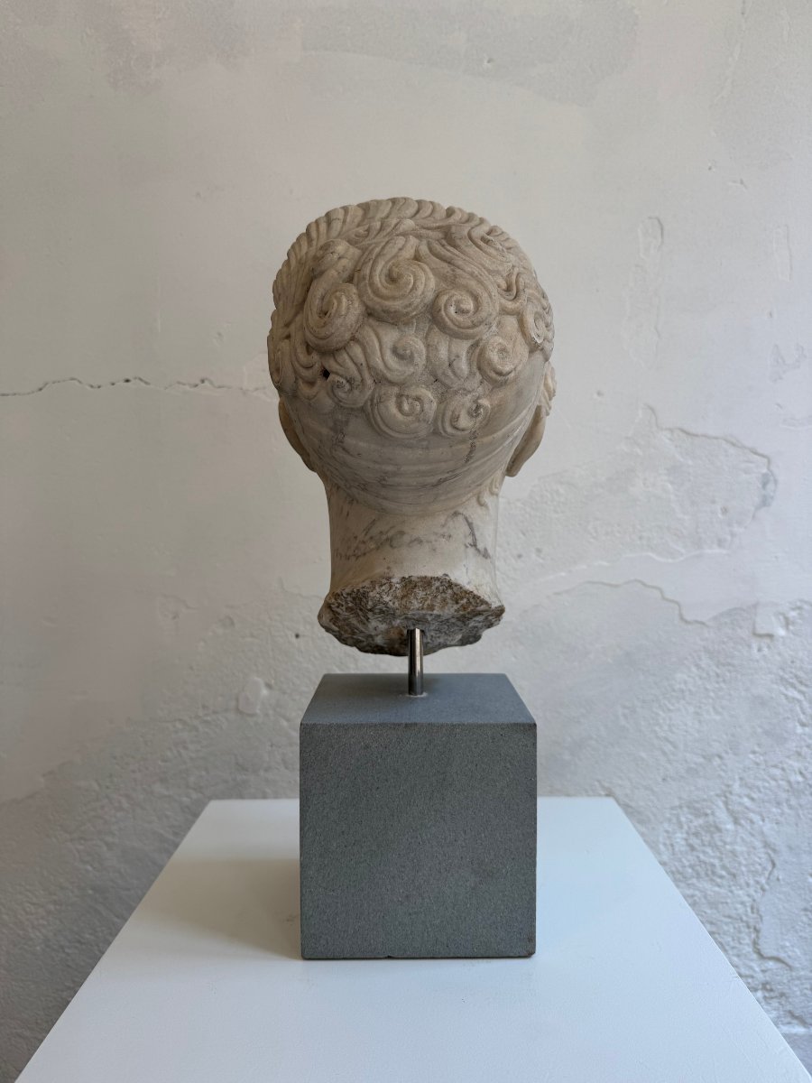 Scultura in marmo raffigurante testa di giovane donna - seconda metà XIX secolo-photo-7