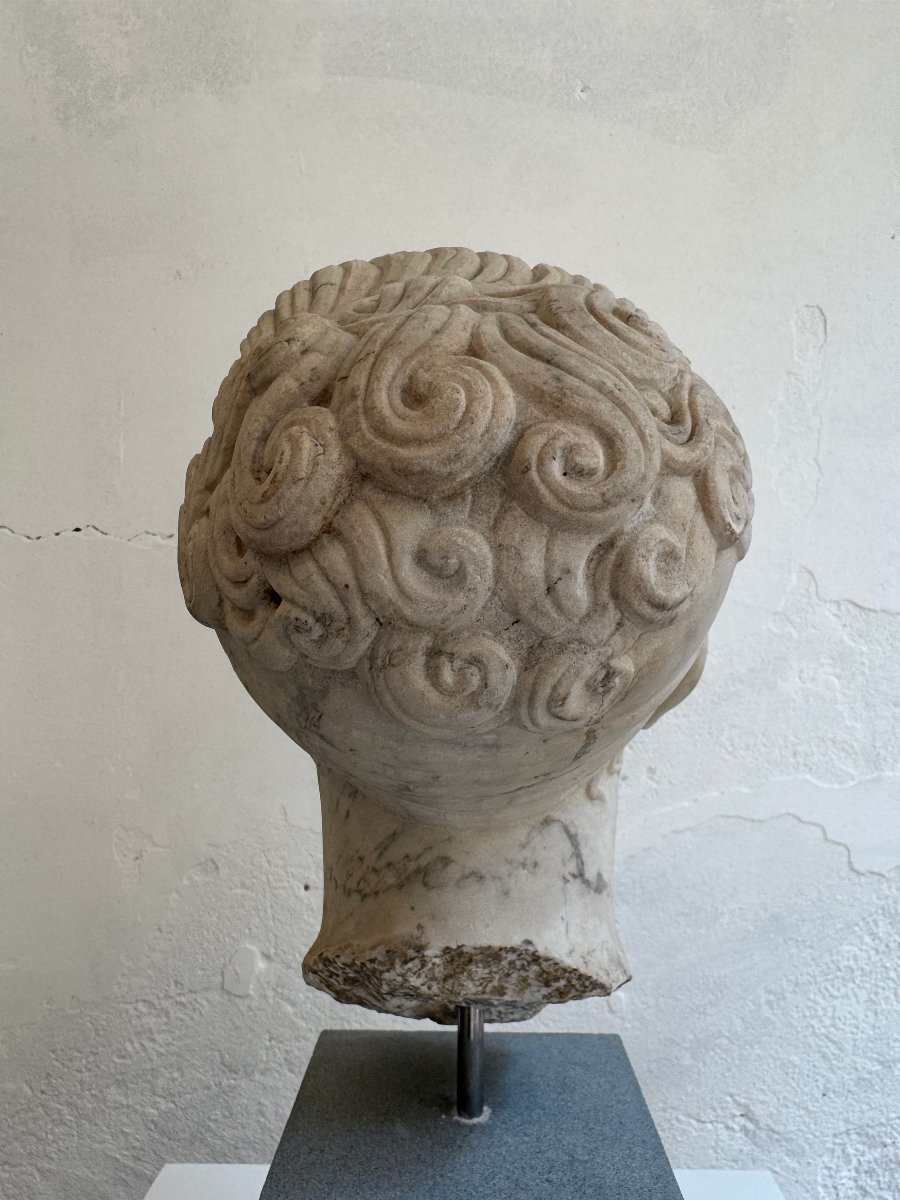 Scultura in marmo raffigurante testa di giovane donna - seconda metà XIX secolo-photo-8