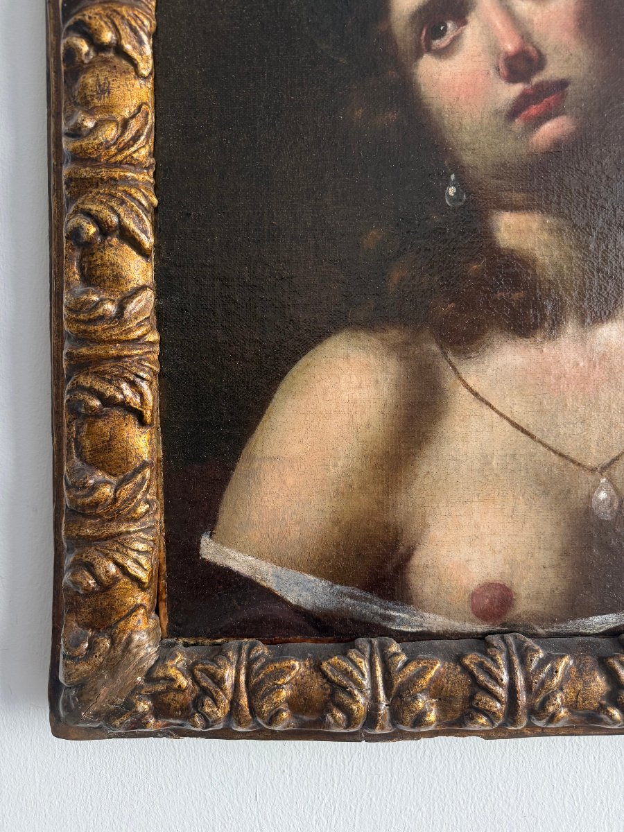 Dipinto olio su tela raffigurante Maria Maddalena - prima metà XVII secolo. Scuola Toscana -photo-4