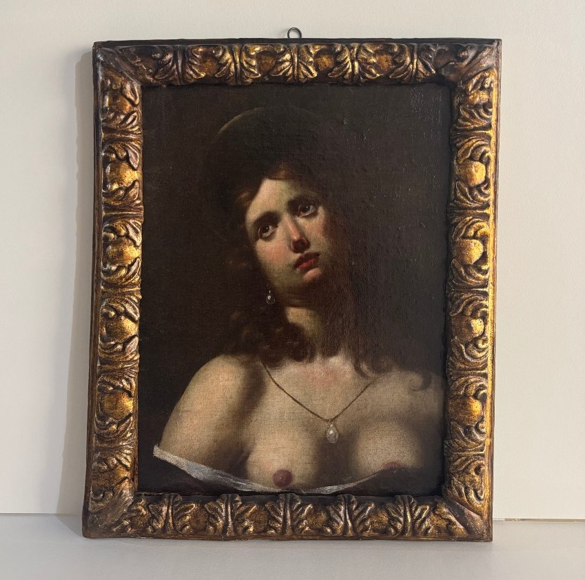 Dipinto olio su tela raffigurante Maria Maddalena - prima metà XVII secolo. Scuola Toscana -photo-2