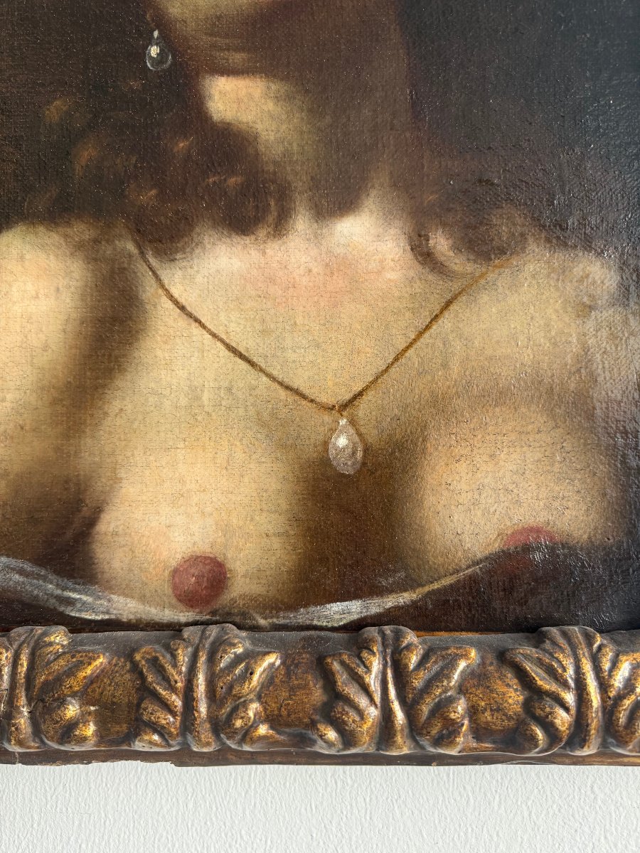 Dipinto olio su tela raffigurante Maria Maddalena - prima metà XVII secolo. Scuola Toscana -photo-2