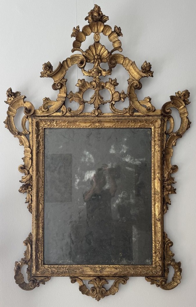 Specchiera veneziana in legno dorato - XVIII secolo-photo-2