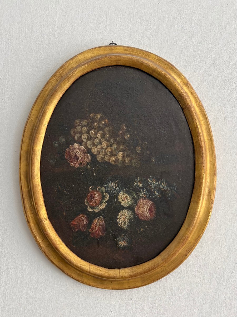 Dipinto olio su tela raffigurante natura morta - XVIII secolo. Italia 