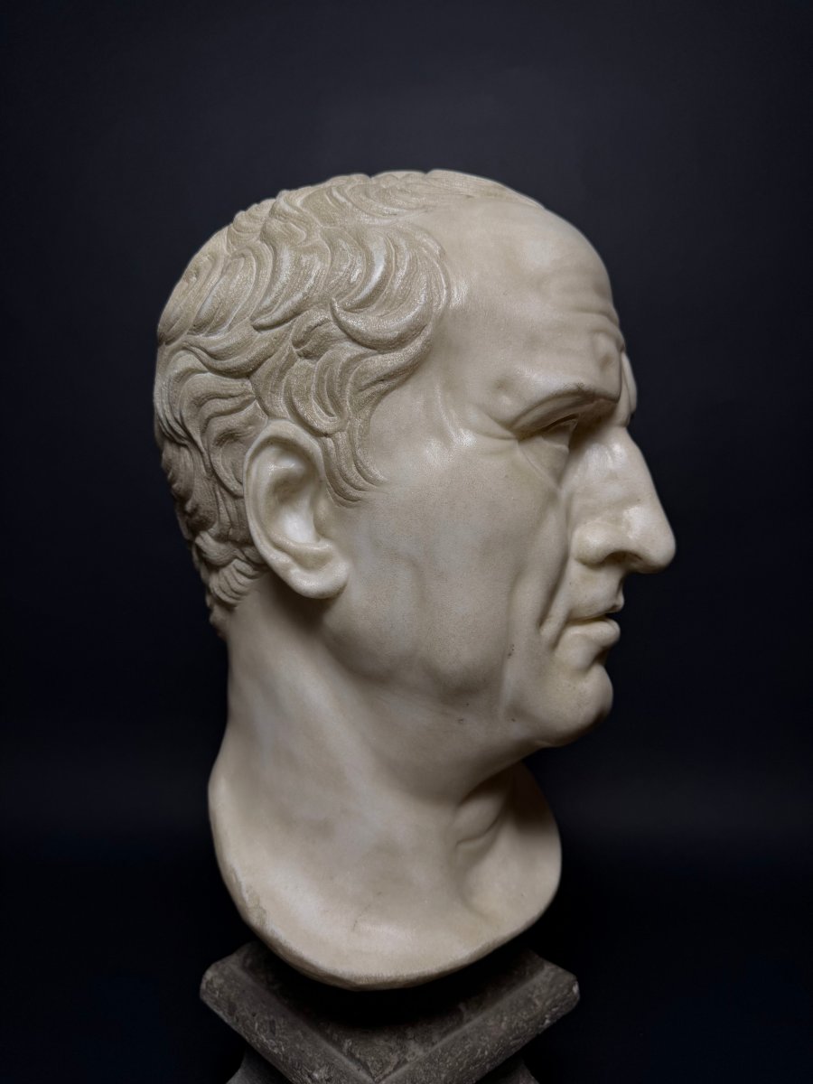 Testa neoclassica di Marco Tullio Cicerone in marmo - fine XVIII secolo . Italia.-photo-1