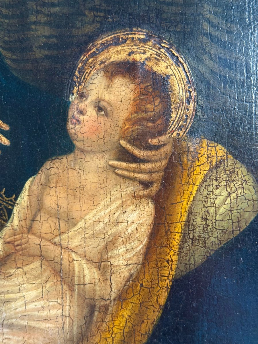 Tavola dipinta fondo oro Madonna con Bambino - scuola toscana - seconda metà XVIII secolo-photo-2