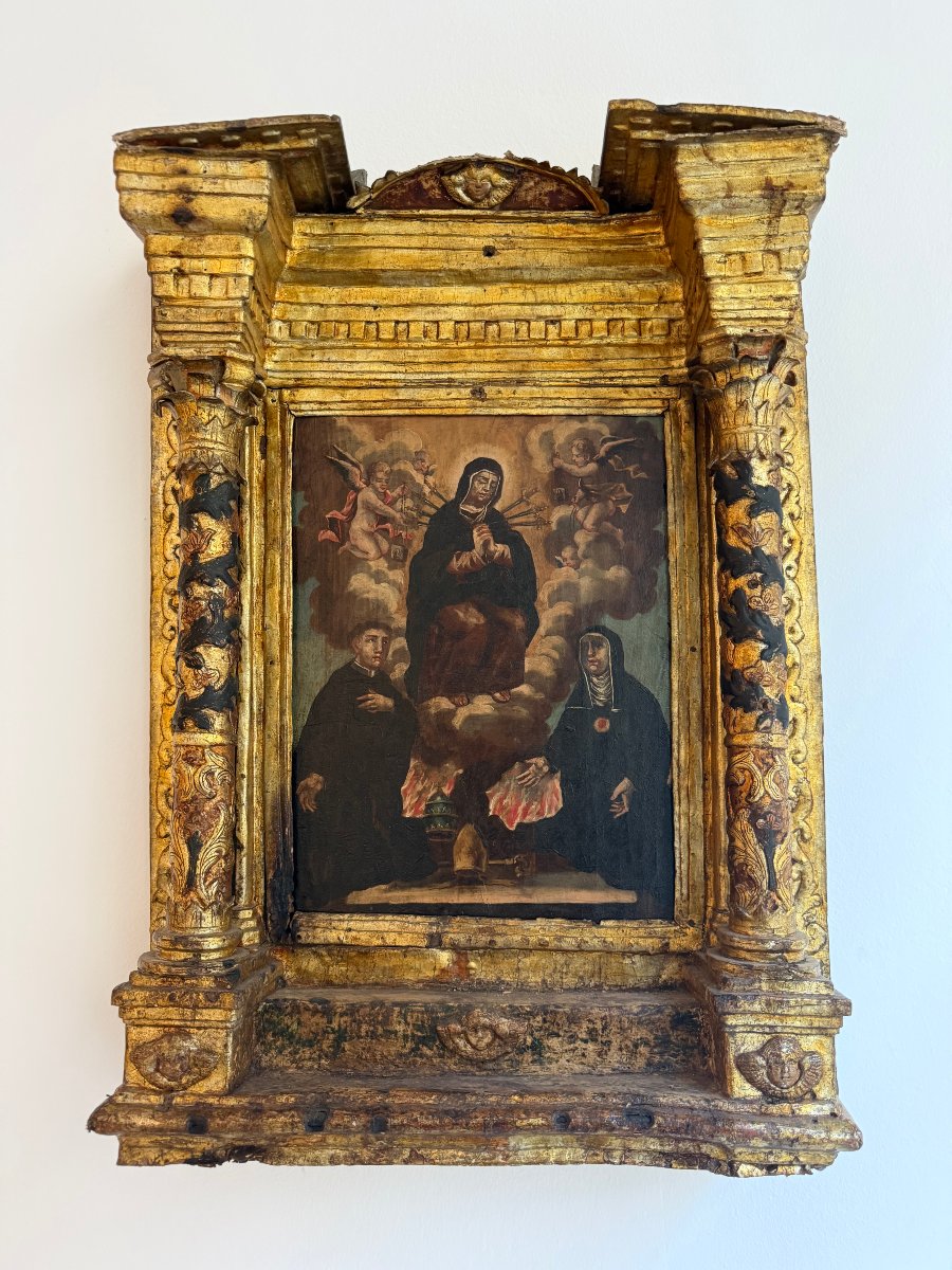 Edicola con dipinto su tavola - inizi XVII secolo. Italia centrale.