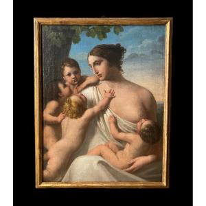 Splendido dipinto neoclassico rappresentante la Carita' Romana
