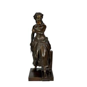 Jeanne Hachette, bronzo Susse Frère Francia, XIX sec