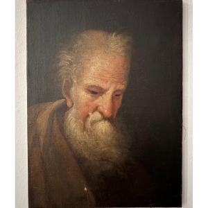 Ritratto raffigurante uomo anziano.Scuola emiliana (Italia). XVII secolo