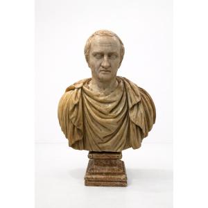 Scultura mezzo busto in marmo di Marco Tullio Cicerone - XVIII secolo