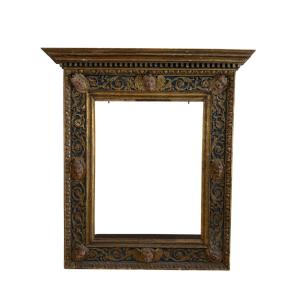 Cornice lombarda in legno laccato e dorato - inizio XVI secolo