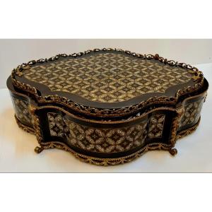 Large Tabletop Planter/cooler, Napoleon III Style, Mother-of-pearl Marquetry