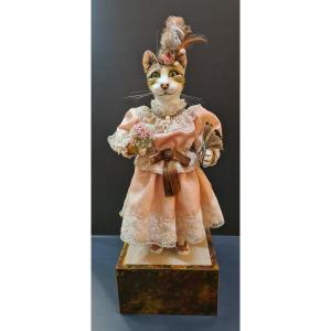 Reuge Music Box Automaton For The Bread Tree "the Cat With The Fan"