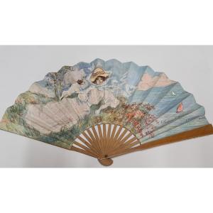 Fan Advertising Perfume L.t Pivert Azurea Abel Faivre Illustration Devambez Editeur