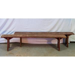 Pair Of Farm Benches