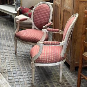 Pair Of Louis XVI Style Armchairs