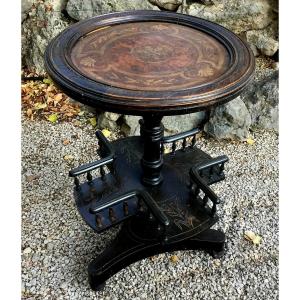 Blackened Wood Gueridon