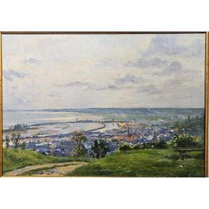 Georges Binet (1865-1949) View Of Honfleur In 1907 