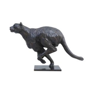 Original Bronze By Damien Colcombet "cheetah In Full Run"