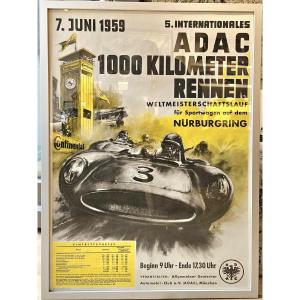 Original Motorsport Poster 1000 Km Nurburgring 1959 
