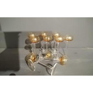 Set Of 10 Small Alsatian Crystal Glasses 