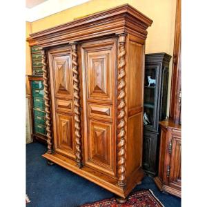 Small Louis XIII Style Wardrobe In Walnut.