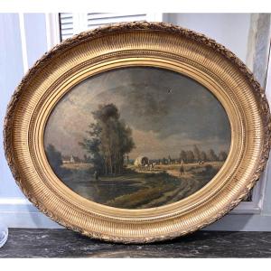Oil On Canvas, Oval Shape, Early 19th Century 