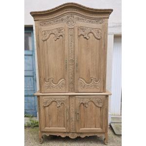Norman Two-body Sideboard In Waxed And Lightened Oak From The 19th Century.