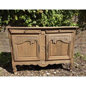 Norman Sideboard Base In Carved And Lightened Oak, 19th Century 