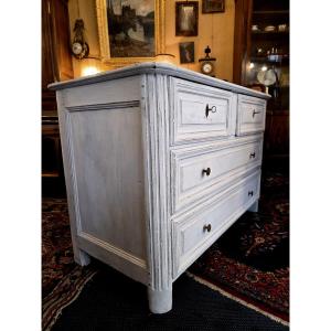 18th Century Painted Wooden Chest Of Drawers.