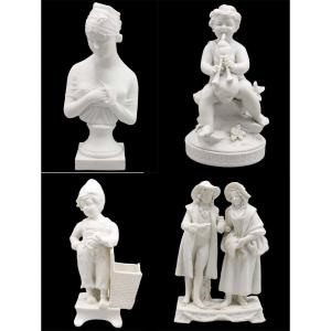 4 Biscuit Statuettes