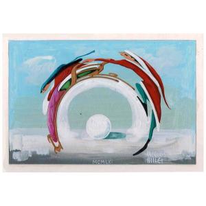 Anamorphosis By J. Milet 1961 Santa’s Sleigh