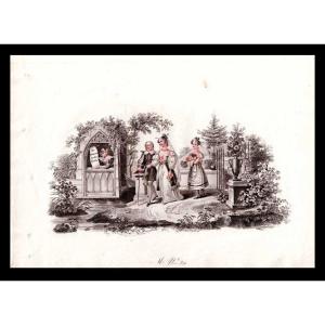 The Love Trio Engraving: Belleville (jean-pierre) 1833