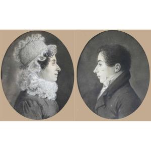 Pair Of Physionotraces Around 1820