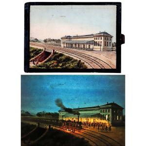 Panoptic Polyorama Plate Circa 1850 Paris To Tours Railway