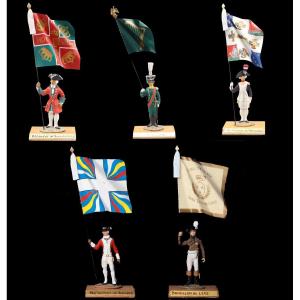 5 Guy Renaud Flag Bearers - Figurines 1960