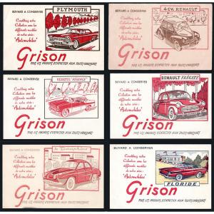6 Grison Advertising Blotters And 1 Dinky Toys Hornby 1953